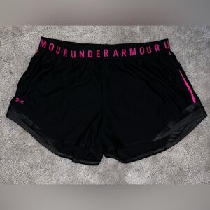 UA Play Up 3.0 Shorts- Pink/Black